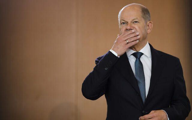 German Chancellor Olaf Scholz attends the weekly cabinet meeting at the chancellery in Berlin, Germany, Wednesday, May 24, 2023. (AP Photo/Markus Schreiber) German Chancellor Olaf Scholz attends the weekly cabinet meeting at the chancellery in Berlin, Germany, Wednesday, May 24, 2023. (AP Photo/Markus Schreiber)