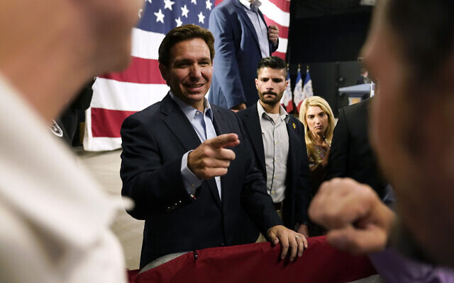Republican presidential hopeful Florida Gov. Ron DeSantis greets audience members during a campaign event, May 30, 2023, in Clive, Iowa. (AP Photo/Charlie Neibergall) Republican presidential hopeful Florida Gov. Ron DeSantis greets audience members during a campaign event, May 30, 2023, in Clive, Iowa. (AP Photo/Charlie Neibergall)