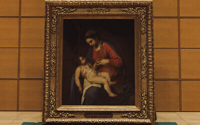 This handout picture provided by the Polish Institute in Tokyo on May 31, 2023 shows the 16th century baroque painting 'Madonna with Child' attributed to Alessandro Turchi. (Polish Institute in Tokyo/ Przemyslaw Sliwinski via AP)