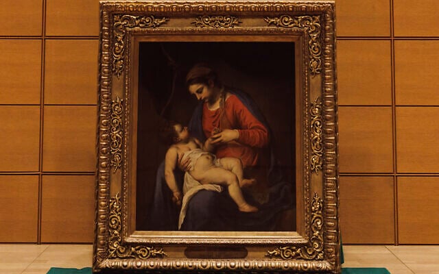 This handout picture provided by the Polish Institute in Tokyo on May 31, 2023 shows the 16th century baroque painting 'Madonna with Child' attributed to Alessandro Turchi. (Polish Institute in Tokyo/ Przemyslaw Sliwinski via AP) This handout picture provided by the Polish Institute in Tokyo on May 31, 2023 shows the 16th century baroque painting 'Madonna with Child' attributed to Alessandro Turchi. (Polish Institute in Tokyo/ Przemyslaw Sliwinski via AP)