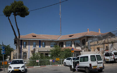 File: View of the entrance to the police station at the Russian Compound, Jerusalem, June 22, 2016. (Nati Shohat/Flash90)