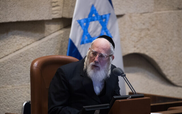 United Torah Judaism MK Yisrael Eichler speaks during a session at the Knesset plenum in Jerusalem, June 12, 2019. (Yonatan Sindel/Flash90) United Torah Judaism MK Yisrael Eichler speaks during a session at the Knesset plenum in Jerusalem, June 12, 2019. (Yonatan Sindel/Flash90)