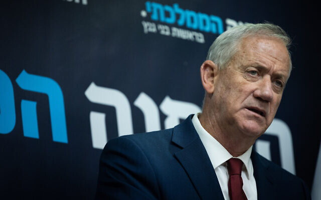 National Unity leader Benny Gantz speaks during a faction meeting at the Knesset on May 1, 2023. (Yonatan SIndel/Flash90) National Unity leader Benny Gantz speaks during a faction meeting at the Knesset on May 1, 2023. (Yonatan SIndel/Flash90)