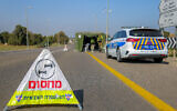 Israeli soldiers block a road near the border with Gaza, southern Israel, on May 10, 2023 (Photo by Flash90)