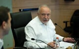 Yisrael Beytenu leader MK Avigdor Liberman at the Knesset on May 18, 2023 (Yonatan Sindel/Flash90)