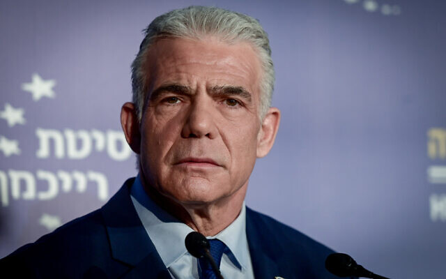 Head of opposition Yair Lapid speaks at the Herzliya Conference, on May 23, 2023. (Avshalom Sassoni/Flash90) Head of opposition Yair Lapid speaks at the Herzliya Conference, on May 23, 2023. (Avshalom Sassoni/Flash90)
