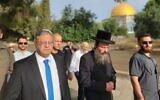 National Security Minister Itamar Ben Gvir, left, visits the Temple Mount in the Old City of Jerusalem, May 21, 2023. (Courtesy: Minhelet Har Habayit)