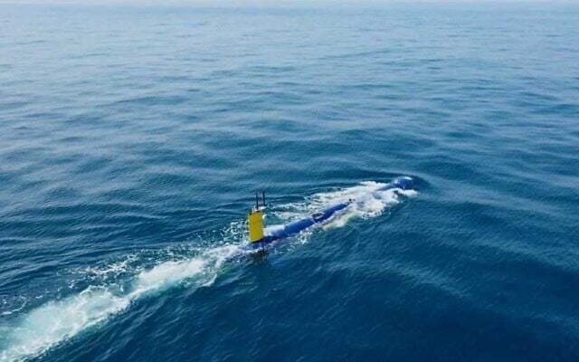 An undated handout photo of the autonomous unmanned BlueWhale submarine. (Israel Aerospace Industries) An undated handout photo of the autonomous unmanned BlueWhale submarine. (Israel Aerospace Industries)