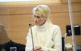 Former model Karin Bauman speaks at a Knesset Health Committee hearing on January 25, 2022. (Dani Shem-Tov/Knesset)