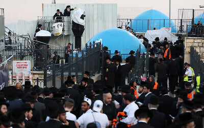 Haredi Jews attend Lag B'Omer celebrations in Mount Meron on May 8, 2023. (David Cohen/Flash90) Haredi Jews attend Lag B'Omer celebrations in Mount Meron on May 8, 2023. (David Cohen/Flash90)