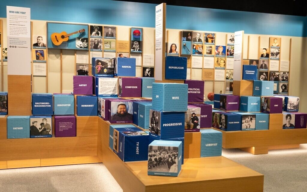 An exhibit at the new Capital Jewish Museum asks visitors, 'Who are you?' and features a diverse array of Jews, in Washington, DC, June 1, 2023. (Ron Sachs/Consolidated News Photos via JTA)