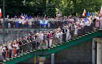 People attend an anti-government demonstration organized by the opposition in Warsaw on June 4, 2023. (Wojtek Radwanski / AFP)
