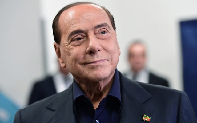 Silvio Berlusconi leaves a polling station after casting his vote in Milan on May 26, 2019. (Miguel Medina/AFP) Silvio Berlusconi leaves a polling station after casting his vote in Milan on May 26, 2019. (Miguel Medina/AFP)