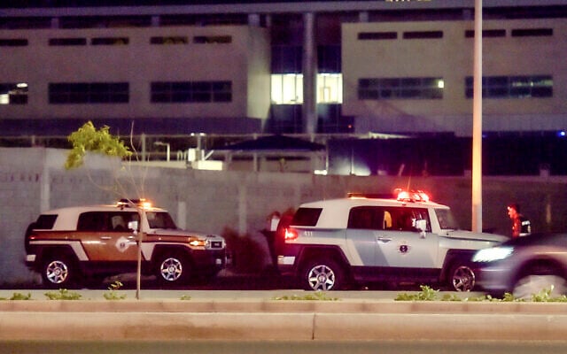 Saudi security forces patrol the area of the US consulate in Jeddah early on June 29, 2023. (AFP) Saudi security forces patrol the area of the US consulate in Jeddah early on June 29, 2023. (AFP)