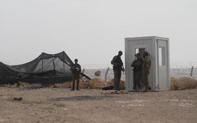 This image taken from video shows an IDF post that was attacked by an Egyptian policeman on the border, June 3, 2023. (Israel Defense Forces)