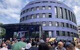 The Pears Jewish Campus in Berlin is seen at its inauguration ceremony, June 25, 2023. (Toby Axelrod/ JTA)