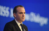 Brett McGurk, US White House Coordinator for the Middle East and North Africa, speaks during the 17th IISS Manama Dialogue in the Bahraini capital Manama on November 21, 2021. (Mazen Mahdi/AFP)