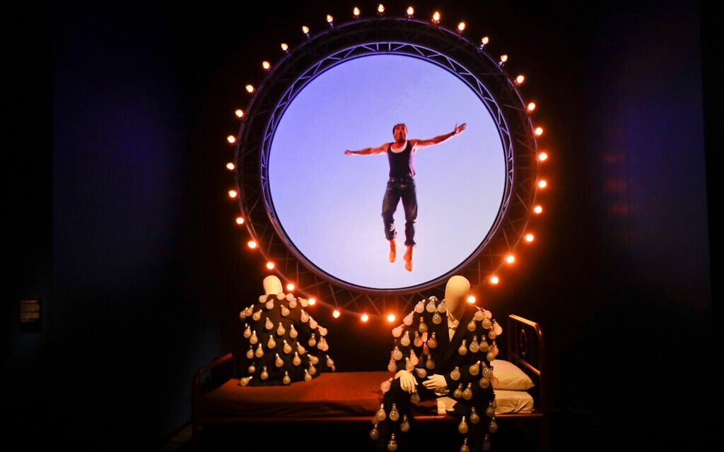 Mannequins adorned with bulbs are displayed at 'The Pink Floyd Exhibition: Their Mortal Remains,' in Rome, January 16, 2018. (AP Photo/Gregorio Borgia)