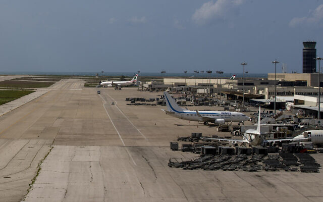Planes at the Rafik Hariri International Airport in Beirut, Lebanon, March 19, 2020. (Hassan Ammar/AP)