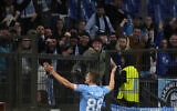 Lazio's Toma Basic seen with the number '88' on his shirt during a Serie A soccer match between Lazio and Sasusolo at Rome's Olympic Stadium, in Rome, Italy, May 3, 2023. (Gregorio Borgia/AP)