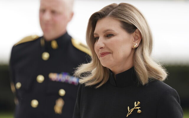 First Lady of Ukraine Olena Zelenska arrives at Buckingham Palace in London May 5, 2023. (Jacob King, Pool via AP) First Lady of Ukraine Olena Zelenska arrives at Buckingham Palace in London May 5, 2023. (Jacob King, Pool via AP)