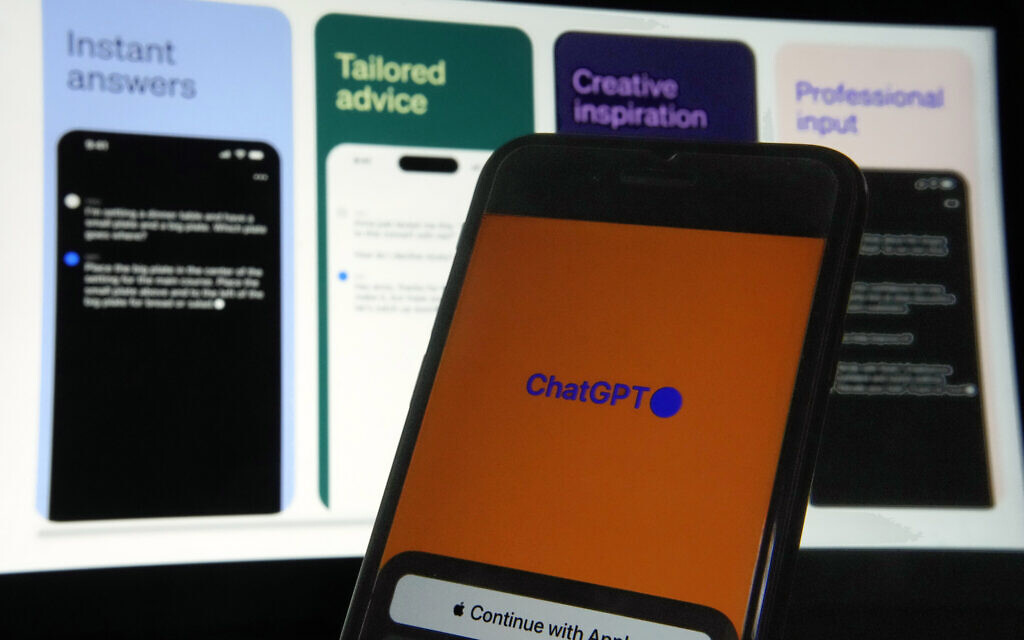 This photo, in New York, Thursday, May 18, 2023, shows the ChatGPT app on an iPhone. (AP/Richard Drew) This photo, in New York, Thursday, May 18, 2023, shows the ChatGPT app on an iPhone. (AP/Richard Drew)