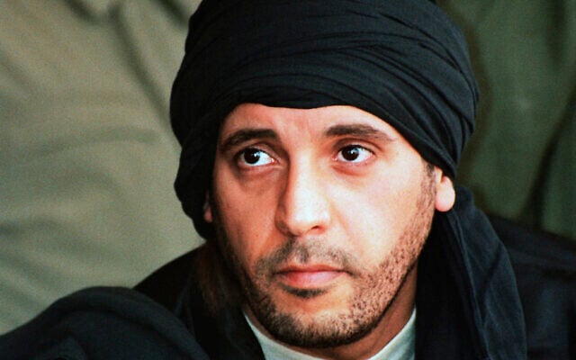 File: Hannibal Gaddafi, son of ousted Libyan leader Moammar Gaddafi, watches an elite military unit exercise in Zlitan, Libya, Sept. 25, 2011. (AP Photo/Abdel Magid al-Fergany) File: Hannibal Gaddafi, son of ousted Libyan leader Moammar Gaddafi, watches an elite military unit exercise in Zlitan, Libya, Sept. 25, 2011. (AP Photo/Abdel Magid al-Fergany)