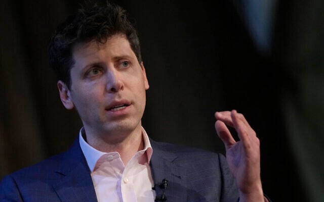OpenAI's CEO Sam Altman speaking at University College London as part of his world tour of speaking engagements in London, on May 24, 2023. (AP Photo/Alastair Grant, File)