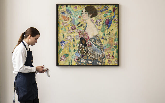 Gustav Klimt's 'Dame mit Fächer' is shown in this hand-out image released by Sotheby's. (Sotheby's via AP) Gustav Klimt's 'Dame mit Fächer' is shown in this hand-out image released by Sotheby's. (Sotheby's via AP)