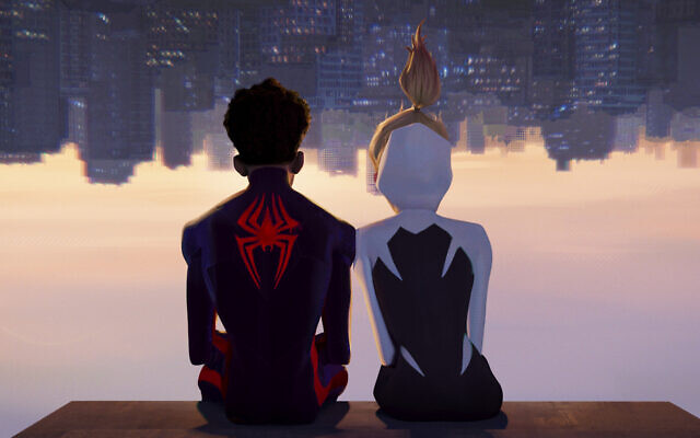 This image released by Sony Pictures Animation shows Miles Morales as Spider-Man, voiced by Shameik Moore, left, and and Spider-Gwen, voiced by Hailee Steinfeld, in a scene from Columbia Pictures and Sony Pictures Animation's 'Spider-Man: Across the Spider-Verse.' (Sony Pictures Animation via AP) This image released by Sony Pictures Animation shows Miles Morales as Spider-Man, voiced by Shameik Moore, left, and and Spider-Gwen, voiced by Hailee Steinfeld, in a scene from Columbia Pictures and Sony Pictures Animation's 'Spider-Man: Across the Spider-Verse.' (Sony Pictures Animation via AP)