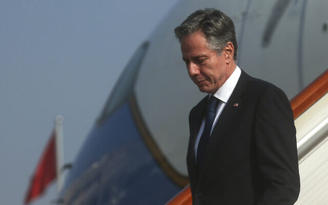 US Secretary of State Antony Blinken arrives in Beijing, June 18, 2023. (Leah Millis/Pool Photo via AP) US Secretary of State Antony Blinken arrives in Beijing, June 18, 2023. (Leah Millis/Pool Photo via AP)