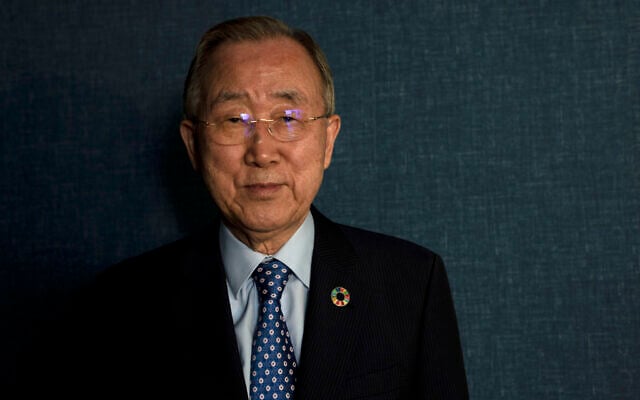 Ban Ki-moon, former UN secretary general, poses for a portrait in Tel Aviv, Israel, June 22, 2023. (AP Photo/Maya Alleruzzo) Ban Ki-moon, former UN secretary general, poses for a portrait in Tel Aviv, Israel, June 22, 2023. (AP Photo/Maya Alleruzzo)