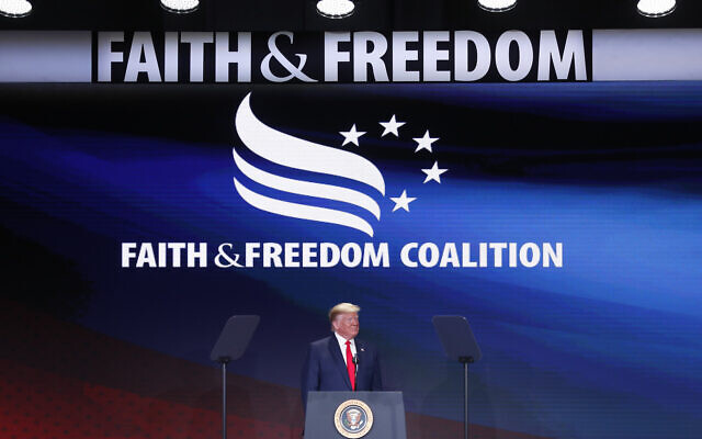 File: US President Donald Trump at the Faith and Freedom Coalition conference in Washington, DC, June 26, 2019. (AP Photo/Pablo Martinez Monsivais) File: US President Donald Trump at the Faith and Freedom Coalition conference in Washington, DC, June 26, 2019. (AP Photo/Pablo Martinez Monsivais)