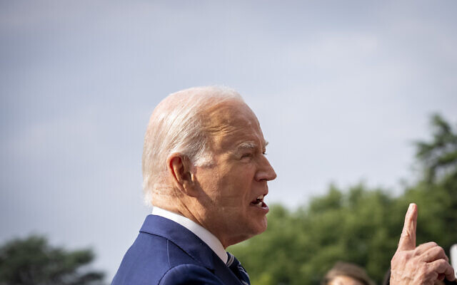 US President Joe Biden speaks with members of the media before boarding Marine One on the South Lawn of the White House in Washington, Wednesday, June 28, 2023, for a short trip to Andrews Air Force Base, Md., and then on to Chicago. (AP Photo/Andrew Harnik) US President Joe Biden speaks with members of the media before boarding Marine One on the South Lawn of the White House in Washington, Wednesday, June 28, 2023, for a short trip to Andrews Air Force Base, Md., and then on to Chicago. (AP Photo/Andrew Harnik)