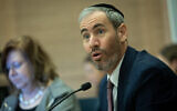 MK Yosef Taieb, chair of the Knesset Education, Culture, and Sports Committee leads a meeting at the Knesset in Jerusalem, on January 25, 2023. (Yonatan Sindel/Flash90)