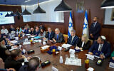 Illustrative: A cabinet meeting at the Prime Minister's Office in Jerusalem on March 12, 2023. (Marc Israel Sellem/POOL)