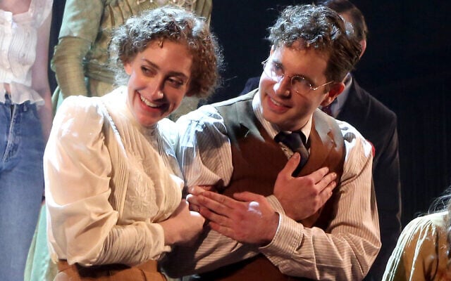 Micaela Diamond (L) and Ben Platt during the opening night curtain call for 'Parade' at New York City Center, November 1, 2022. (Bruce Glikas/WireImage/GettyImages via JTA) Micaela Diamond (L) and Ben Platt during the opening night curtain call for 'Parade' at New York City Center, November 1, 2022. (Bruce Glikas/WireImage/GettyImages via JTA)