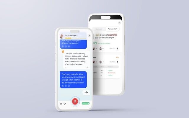 Loora's generative AI English-language learning coach. (Courtesy)