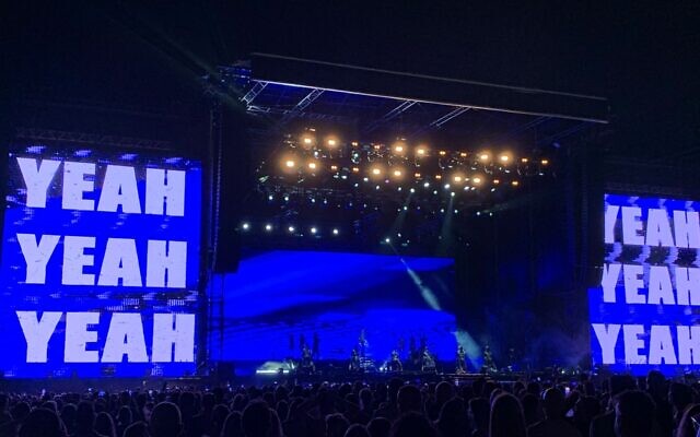UK pop star Robbie Williams performs at Tel Aviv’s Yarkon Park on June 1, 2023. (Charlie Summers/Times of Israel) UK pop star Robbie Williams performs at Tel Aviv’s Yarkon Park on June 1, 2023. (Charlie Summers/Times of Israel)
