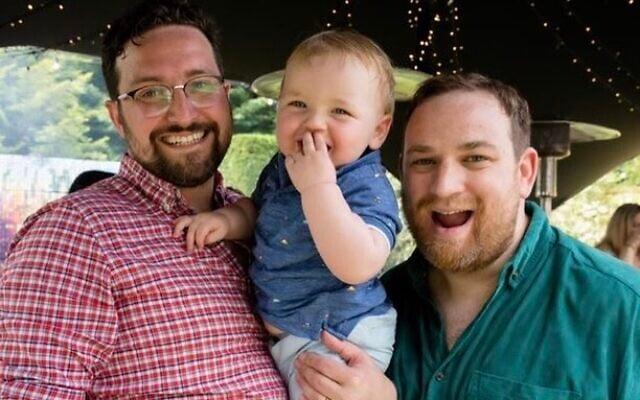 Paul Morgan-Bentley, author of 'The Equal Parent,' left, with son Solly and husband Robin. (Courtesy)
