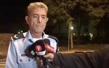 Israel Police deputy commissioner Natan Bozna (YouTube screenshot; used in accordance with clause 27a of the copyright law)