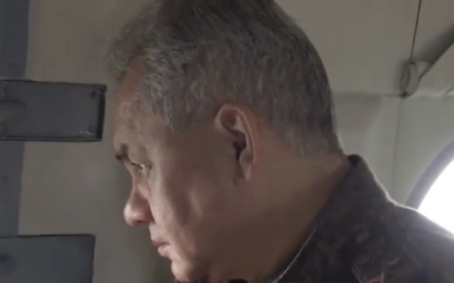 In this photo taken from video released on June 26, 2023, by Russian Defense Ministry Press Service, Russian Defense Minister Sergei Shoigu is on board a military helicopter on his way to inspect a command post of Russian troops in Ukraine (Screen grab/Russian Defense Ministry Press Service) In this photo taken from video released on June 26, 2023, by Russian Defense Ministry Press Service, Russian Defense Minister Sergei Shoigu is on board a military helicopter on his way to inspect a command post of Russian troops in Ukraine (Screen grab/Russian Defense Ministry Press Service)