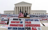 A person protests outside of the Supreme Court in Washington, June 29, 2023. (AP Photo/Jose Luis Magana)