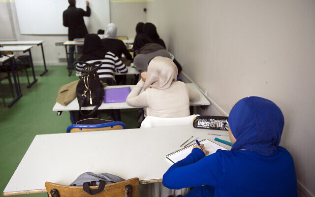 Illustrative: Students at an Islamic school near Paris, September 19, 2013 (LIONEL BONAVENTURE / AFP) Illustrative: Students at an Islamic school near Paris, September 19, 2013 (LIONEL BONAVENTURE / AFP)