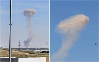 A view of an explosion near Kiryat Gat in southern Israel on June 7, 2023. (Courtesy: used in accordance with Clause 27a of the Copyright Law)