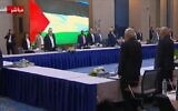 Palestinian Authority President Mahmoud Abbas leads a meeting of reconciliation talks between Fatah and Hamas in Egypt on July 30, 2023. (WAFA)