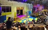 A fictional Jewish community center recreated on the set of "A Transparent Musical." (Jacob Gurvis via JTA)