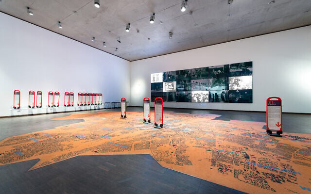 A view of the 'Munich Displaced: The Surviving Remnant' exhibit at Munich’s Jewish Museum. (Daniel Schvarcz via JTA)