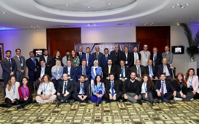Members of the Latin American Jewish Congress and the Muslim World League meet at a hotel in Buenos Aires, July 2023. (Courtesy of the World Jewish Congress via JTA) Members of the Latin American Jewish Congress and the Muslim World League meet at a hotel in Buenos Aires, July 2023. (Courtesy of the World Jewish Congress via JTA)