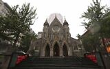An outside view of Christ Church Cathedral, Anglican Gothic cathedral in Montreal, Canada, June 6, 2013. (AP Photo/Luca Bruno)